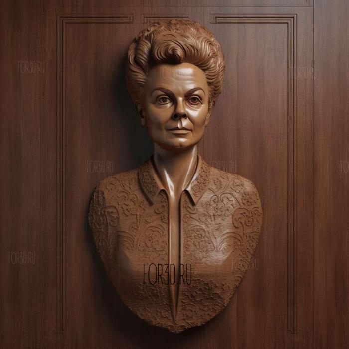 Dilma Rousseff 3 stl model for CNC